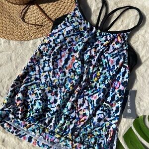 ATHLETA Sun Flare Blousy Tankini Swim Top Size XS